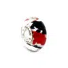 Koi Fish 2 Black Red Kai fish Murano Charm praan 16MU0041