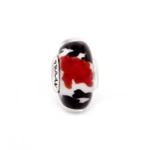 Koi Fish 5 Black Red Kai fish Murano Charm praan 16MU0042