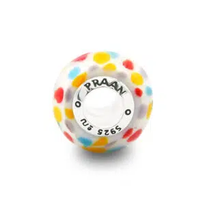 White Polka dot 6 white polkadot Murano bead praan 10mu0042