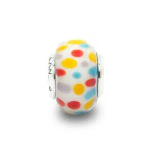 White Polka dot 7 white polkadot Murano bead praan 10mu0043