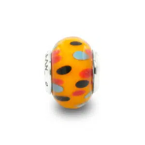 Yellow Polka dot 7 yellow polkadot Murano bead praan 10mu0033
