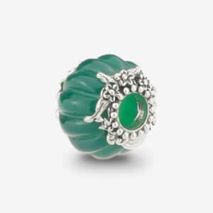 Foresta-Green-agate-groove-bead-praan-SE-14ST001+1