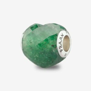 Faceted Chrome Mica Heart Charm - Image 2