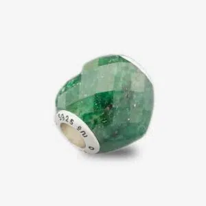 Faceted chrome mica praan-heart-charm-12st033-4