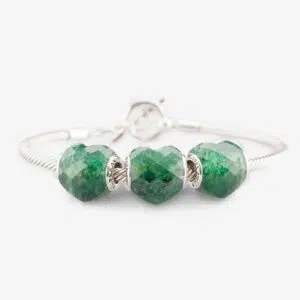 Faceted chrome mica praan-heart-charm-12st033-5