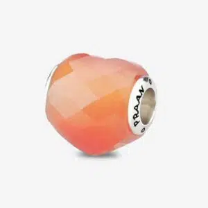Apricot Cat's Eye Faceted Glass Heart Charm 9 Apricot-Orange-Cats-Eye-Glass-charm-praan-SCEG001-2