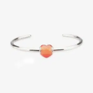 Apricot Cat's Eye Faceted Glass Heart Charm 11 Apricot-Orange-Cats-Eye-Glass-charm-praan-SCEG001-5
