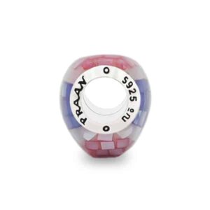 Mosaic Thailand Flag Mother of Pearl Heart Charm-praan-11mops026-3