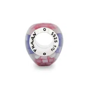 Mosaic Thailand Flag Mother of Pearl Heart Charm-A 8 Mosaic Thailand Flag Mother of Pearl Heart Charm-praan-11mops026-3