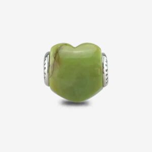 Green African Turquoise Heart Charm-D-10 - Image 2