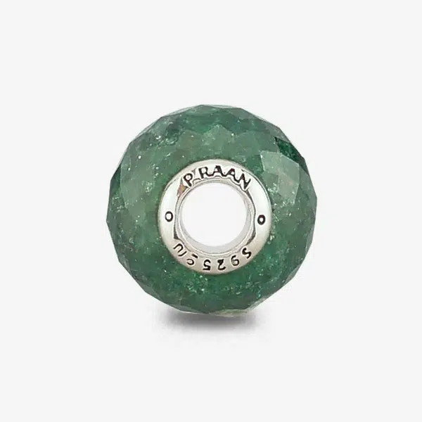 Faceted Mica Quartz Rondelle Chrome Charms 7 Faceted Mica Quartz Rondelle Chrome-praan-charm-12st062-3