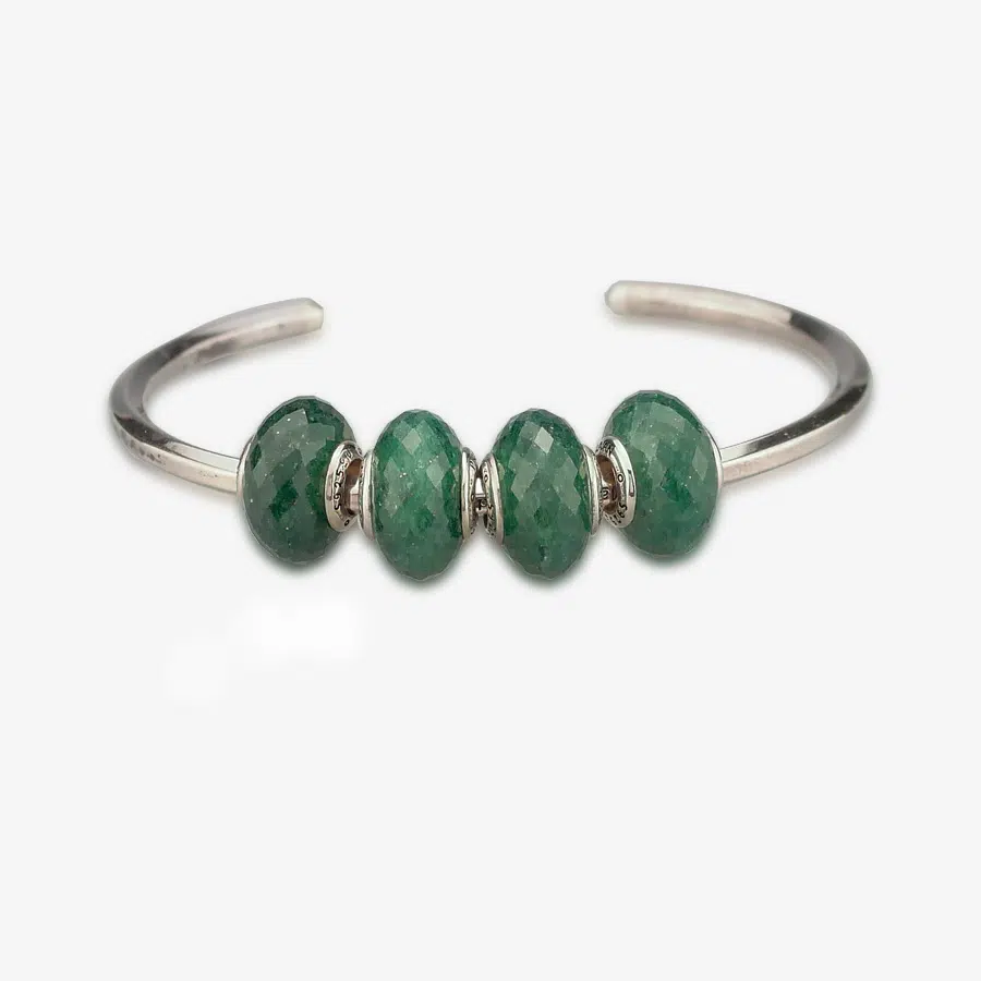 Faceted Mica Quartz Rondelle Chrome Charms 8 Faceted Mica Quartz Rondelle Chrome-praan-charm-12st062-6